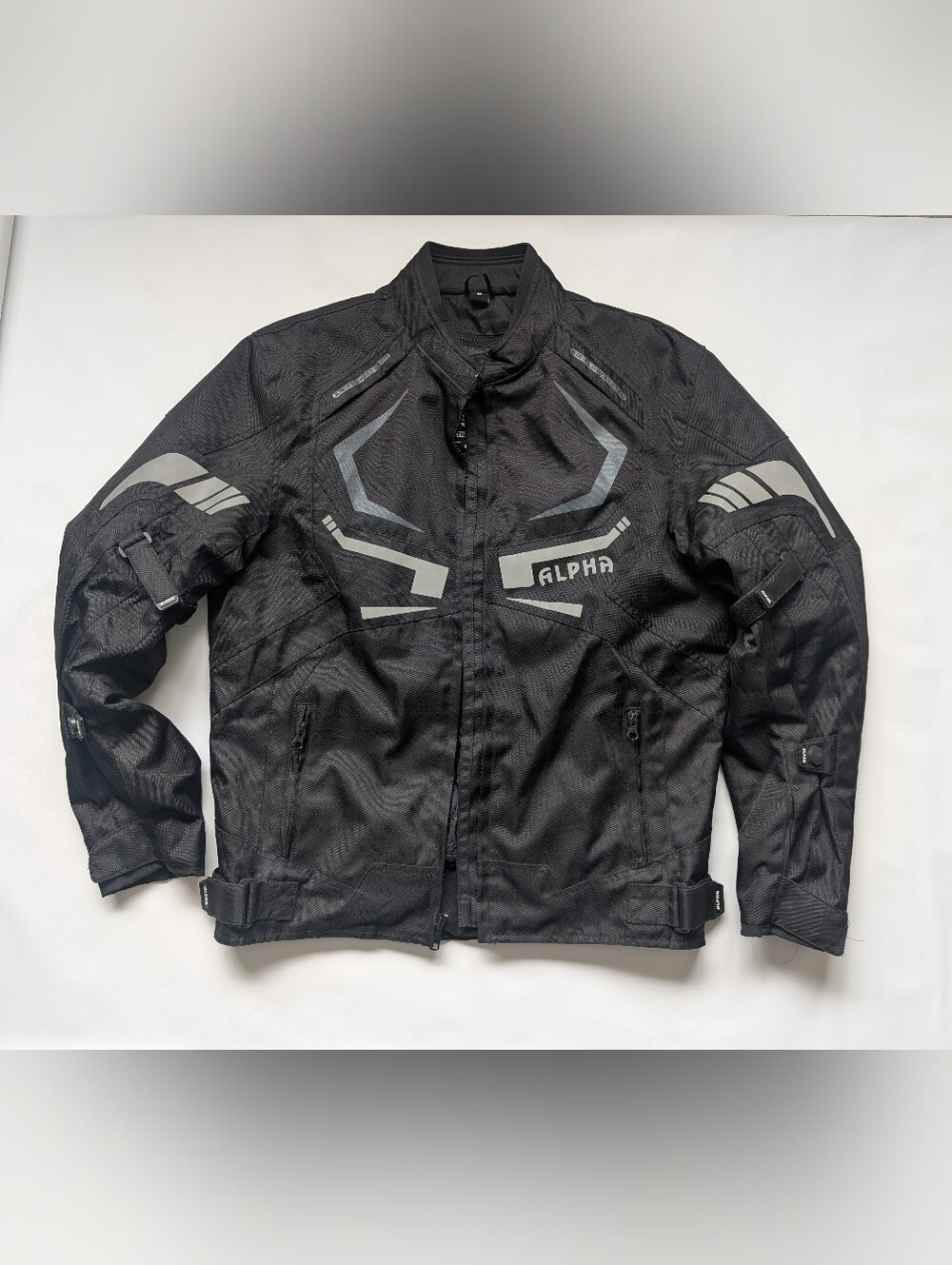 Alpha Men's Black Motorcycle Jacket Padded | Mens Size Large